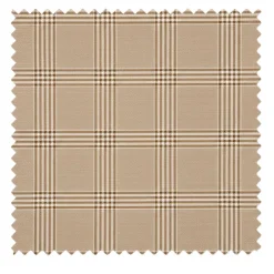 Slim Fit Suit Windowpane 3 Piece with Vest in Beige