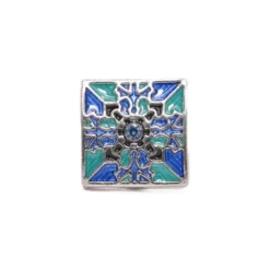 Square Blue Turquoise Enamel Cufflinks