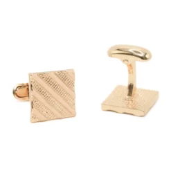 Square Diagonally Striped Cufflinks