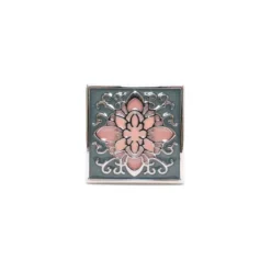 Square Pink Floral Enamel Cufflinks