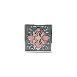 Square Pink Floral Enamel Cufflinks
