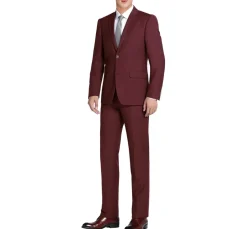 (46S) Regular Fit 2 Piece Burgundy Suit