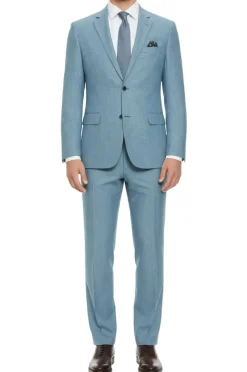(48S) Slim Fit 2 Piece Light Blue Suit