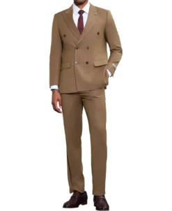 Stacy Adams - 2 Piece Hybrid Fit Pinstripe Double Breasted Suit