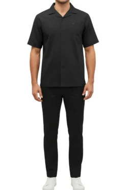 Stacy Adams - Black Linen Walking Suit Set
