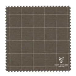 Stacy Adams - Brown Hybrid Fit Windowpane Double Breasted 2 Piece Suit With Expandable Waist Band