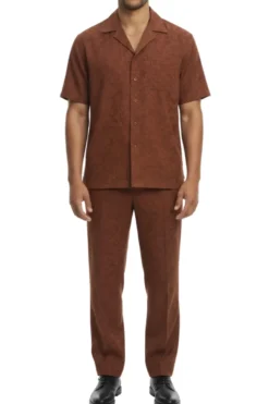 Stacy Adams - Brown Paisley Walking Suit Set