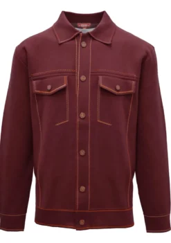 Stacy Adams - Burgundy Knit Buttoned Jacket