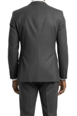 Stacy Adams - Charcoal Hybrid Fit 2 Piece Double Breasted Pinstripe Suit