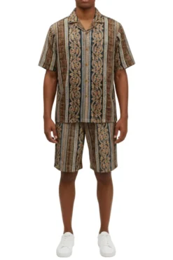 Stacy Adams - Gold Vertical Paisley Short Walking Suit Set