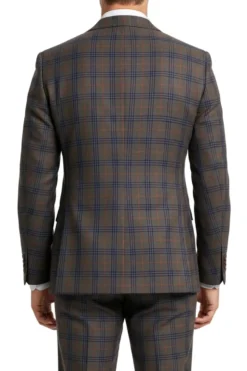 Stacy Adams - Gray Hybrid Fit 2 Piece Double Breasted Windowpane Plaid Suit