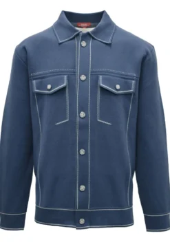 Stacy Adams - Indigo Knit Buttoned Jacket