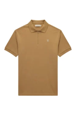 Stacy Adams - Khaki Cotton Zip Polo Shirt
