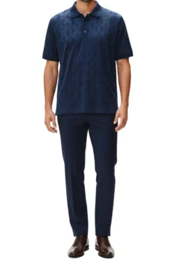 Stacy Adams - Men's Navy Stretch Polo Shirt