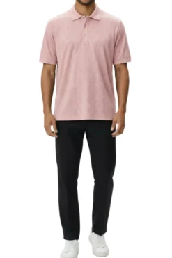 Stacy Adams - Men's Pink Stretch Polo Shirt