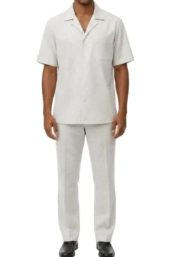 Stacy Adams - White Paisley Walking Suit Set
