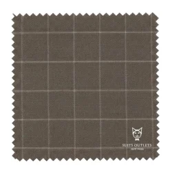 Stacy Adams - Brown Hybrid Fit Windowpane Double Breasted 2 Piece Suit With Expandable Waist Band