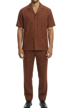 Stacy Adams - Brown Paisley Walking Suit Set