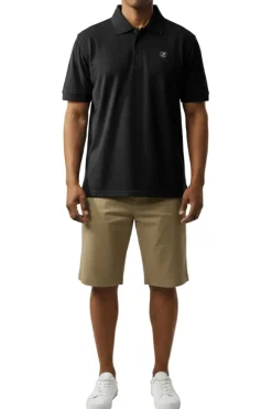 Stacy Adams - Cotton Polo Shirt in Black