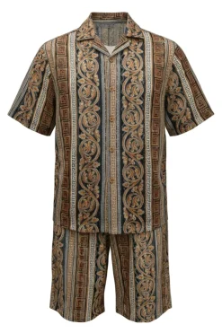 Stacy Adams - Gold Vertical Paisley Short Walking Suit Set