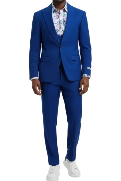 Stacy Adams - Indigo 3 Piece Hybrid Fit Suit With Expandable Waist Band