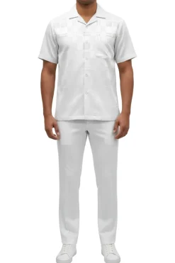 Stacy Adams - Jacquard White Walking Suit Set