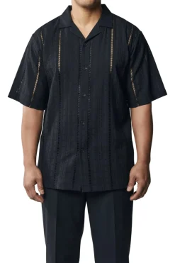 Stacy Adams - Men's Black 2 Piece Linen Walking Suit Set