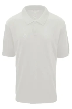 Stacy Adams - Men's White Diamond Stitch Knit Shirt