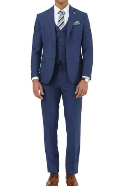 Stacy Adams - 3 Piece Hybrid Fit Notch Lapel Suit in Indigo