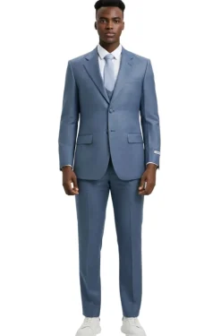 Stacy Adams - 3 Piece Hybrid Fit Ocean Textured Suit