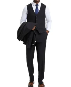 Stacy Adams - 3 Piece Hybrid Fit Suit in Black