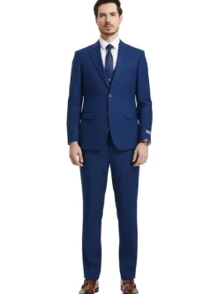 Stacy Adams - 3 Piece Hybrid Fit Suit in Indigo