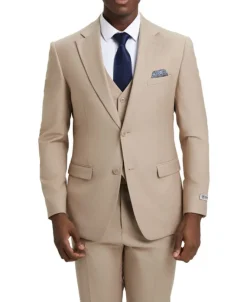 Stacy Adams - 3 Piece Hybrid Fit Suit in Tan