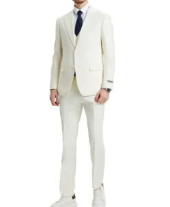 Stacy Adams - 3 Piece Hybrid Fit Suit in Ivory