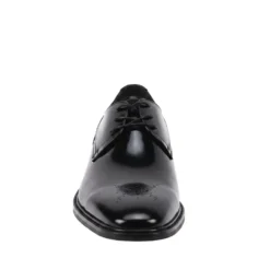 Toby Collection - Black Medallion Toe Lace-Up Dress Shoes