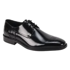 Toby Collection - Black Medallion Toe Lace-Up Dress Shoes