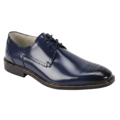Toby Collection - Blue Medallion Toe Lace-Up Dress Shoes