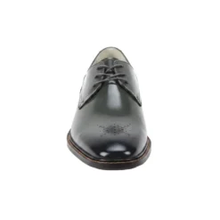 Toby Collection - Gray Medallion Toe Lace-Up Dress Shoes