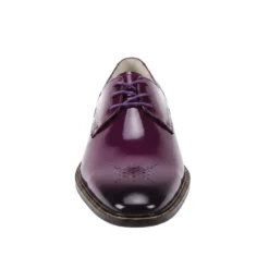 Toby Collection - Purple Medallion Toe Lace-Up Dress Shoes
