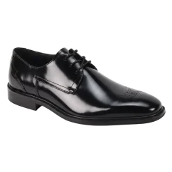 Toby Collection - Black Medallion Toe Lace-Up Dress Shoes