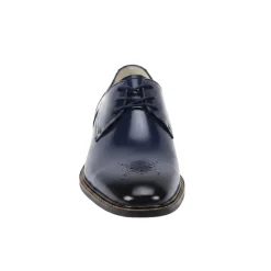 Toby Collection - Blue Medallion Toe Lace-Up Dress Shoes