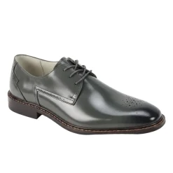 Toby Collection - Gray Medallion Toe Lace-Up Dress Shoes