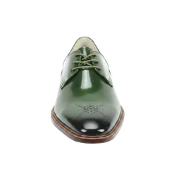 Toby Collection - Green Medallion Toe Lace-Up Dress Shoes