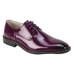 Toby Collection - Purple Medallion Toe Lace-Up Dress Shoes