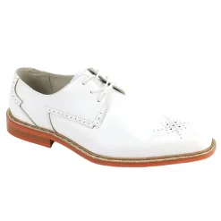 Toby Collection - White Medallion Toe Lace-Up Dress Shoes