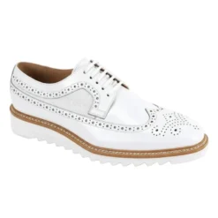 Tone Collection - White Leather Wing-Tip Shoes