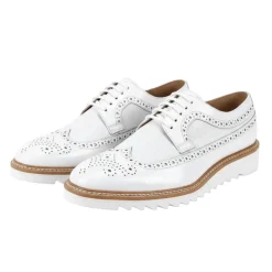 Tone Collection - White Leather Wing-Tip Shoes