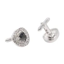 Triangular Black Crystal Diamond Cufflinks