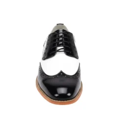 Troy Collection - Leather Wingtip Lace-up Dress Shoes - Black/White