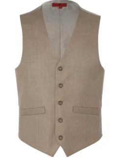Vanderbilt Collection - Classic Dress Vest 5 Buttons Regular Fit In Taupe